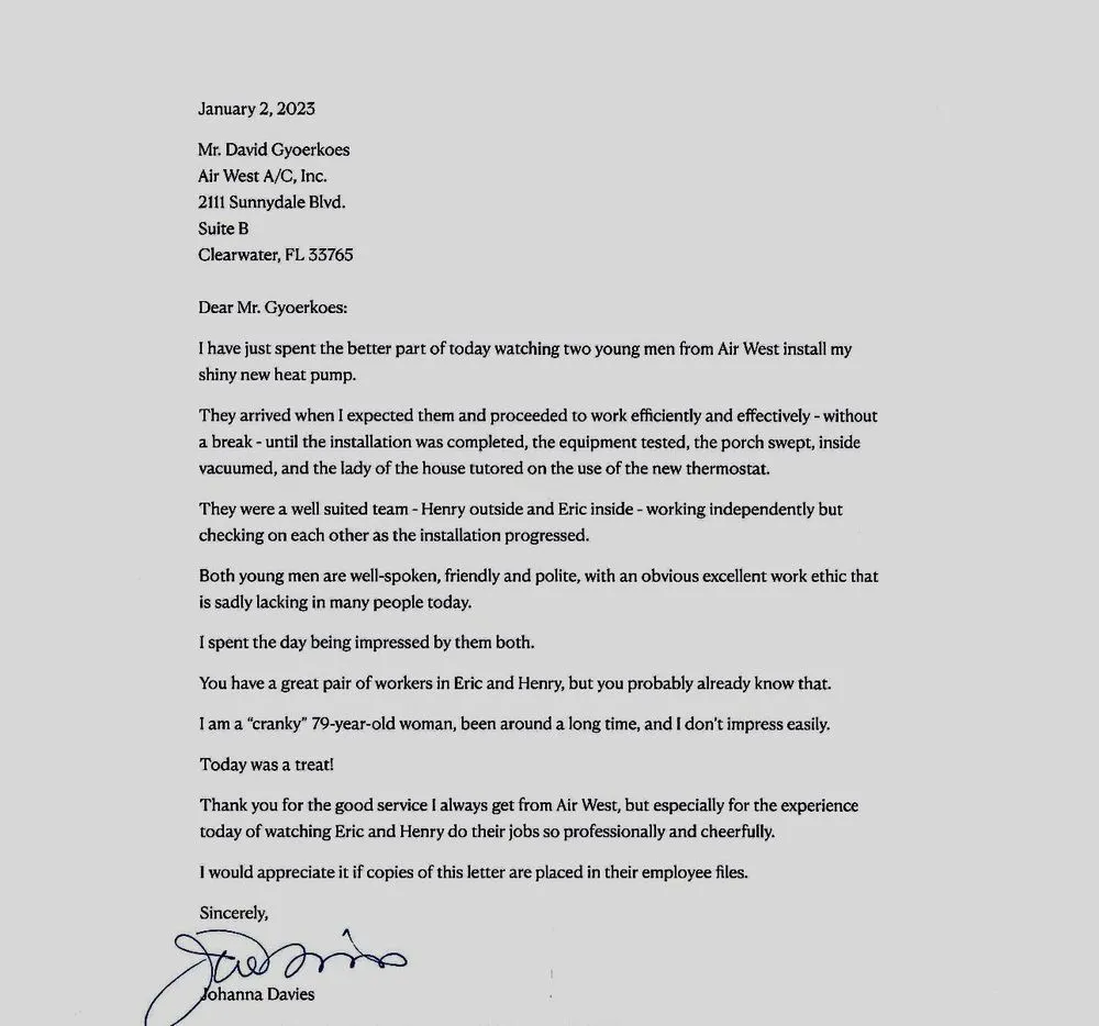 Slide of Air West Air Conditioning