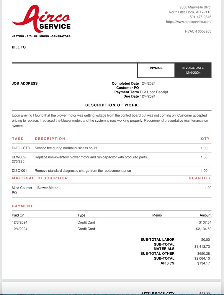 Slide of Airco Service