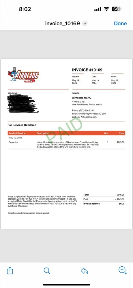 Slide of Airheads HVAC