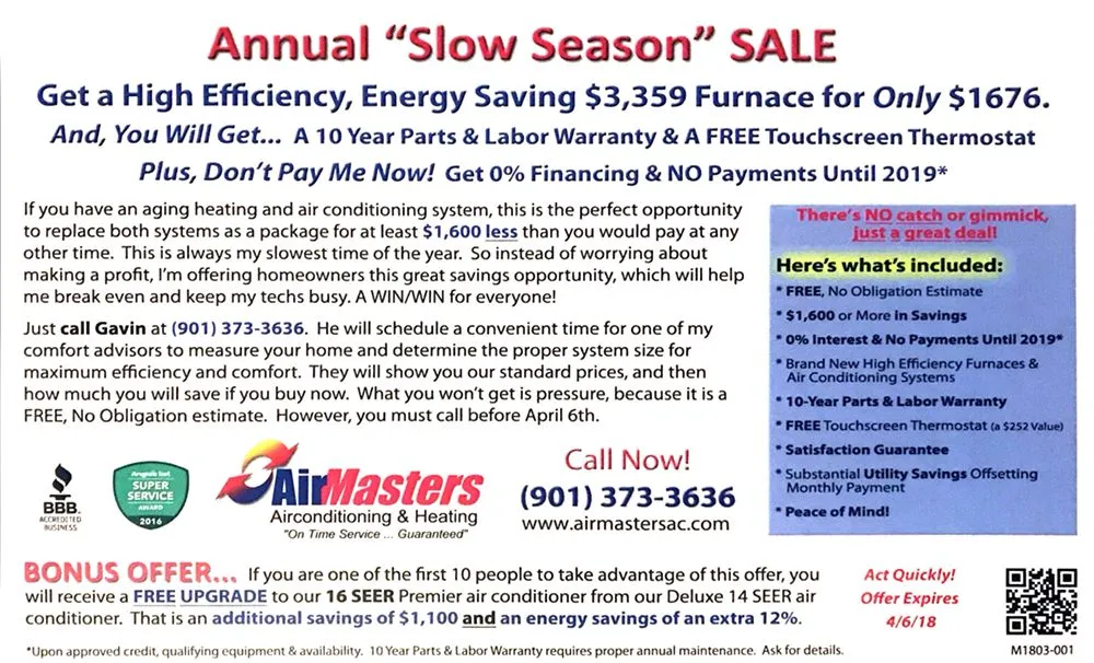 Slide of Airmasters Air Conditioning