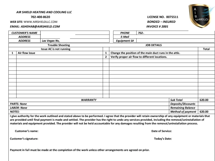 Slide of Airshield Heating & Cooling
