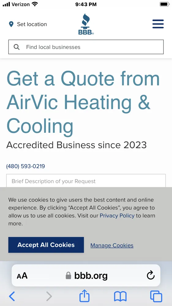 Slide of Airvic Heating & Cooling