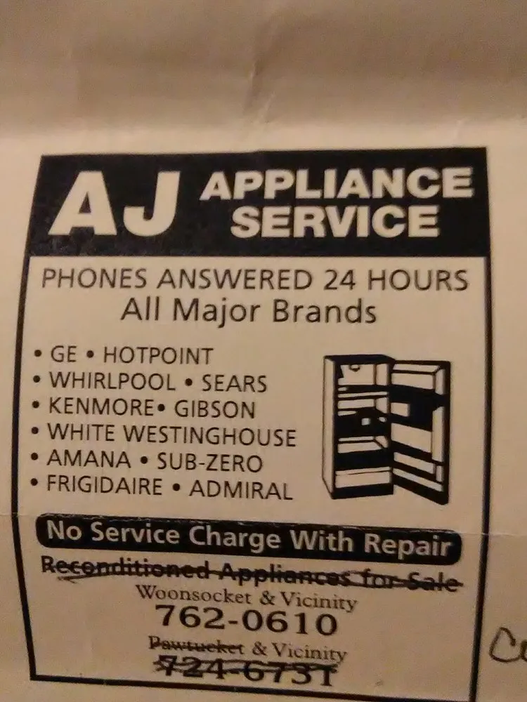 Slide of AJ Appliance Repair