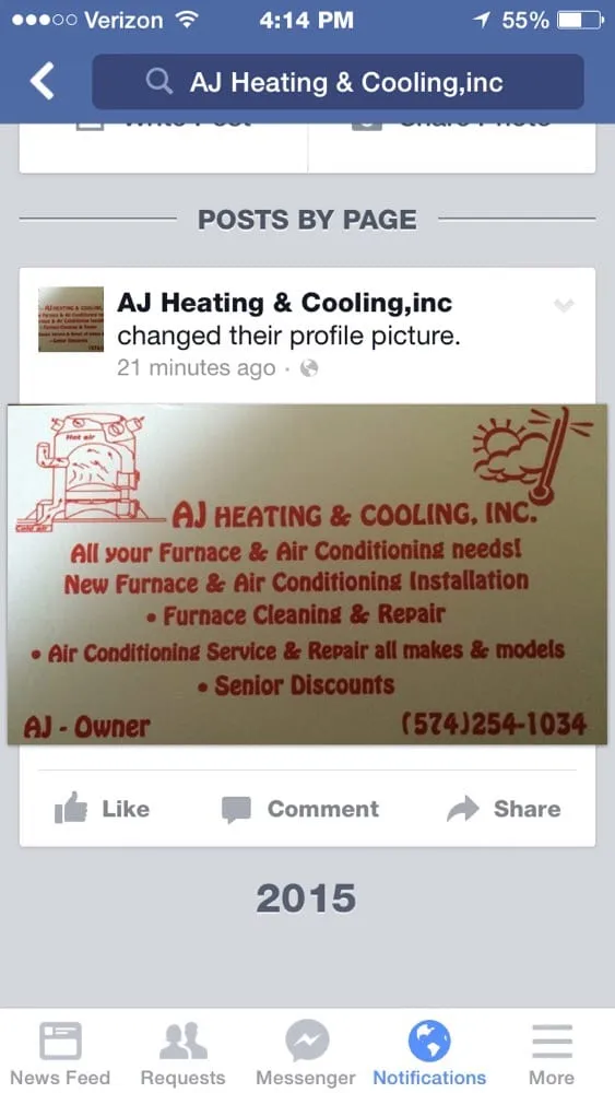 Slide of AJ Heating & Cooling