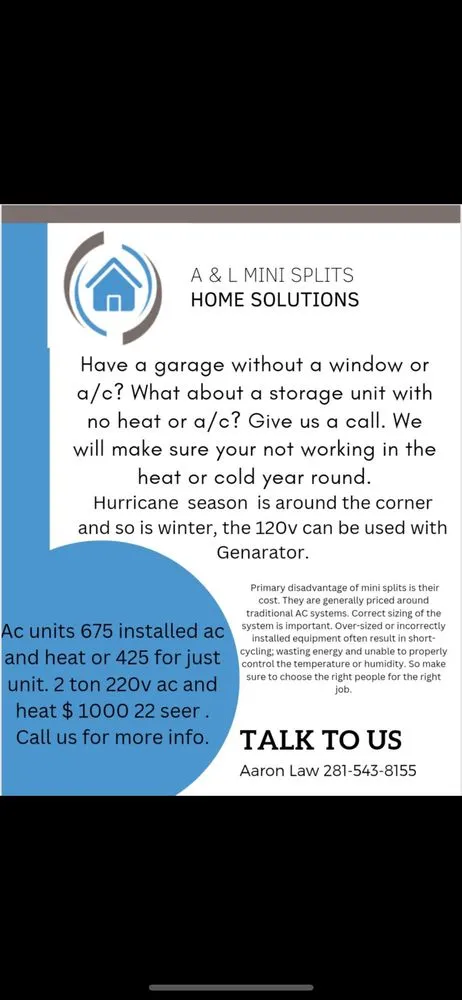 Slide of A&L Mini Splits