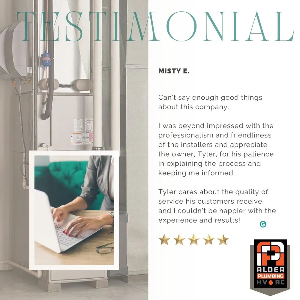 Slide of Alder Plumbing, Heating and Air