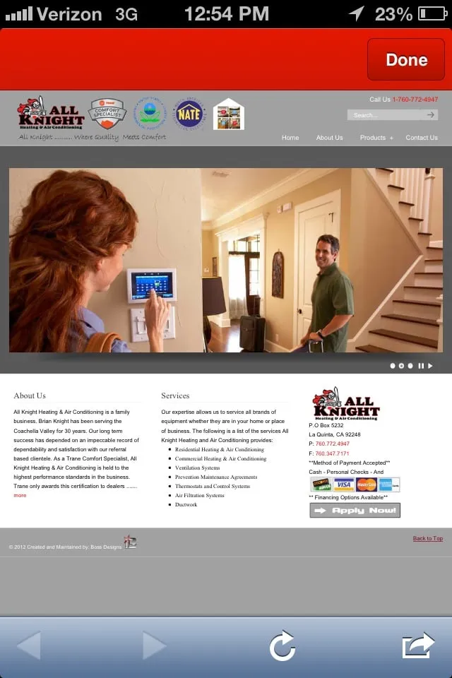 Slide of All Knight Heating & Air Conditioning