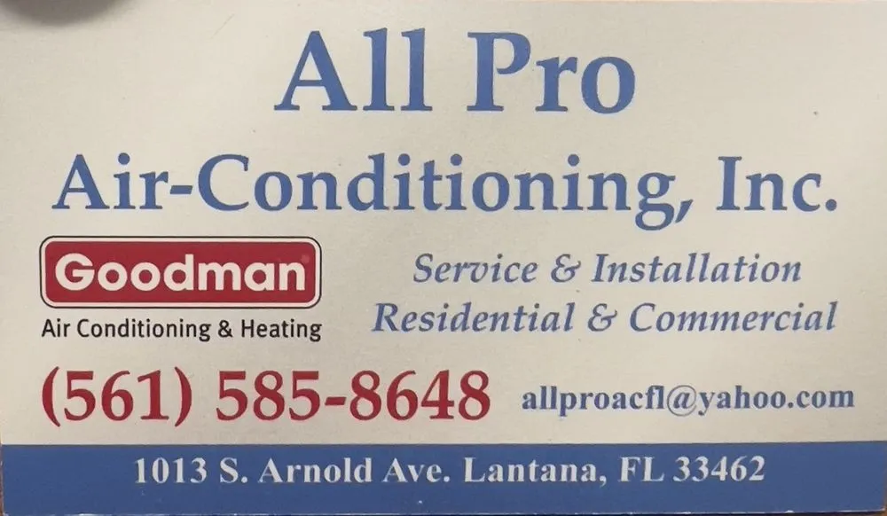 Slide of All Pro Air Conditioning