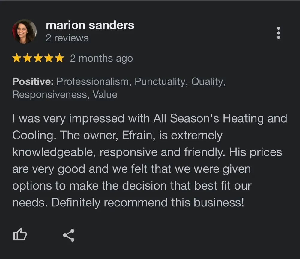 Slide of All Seasons Heating And Cooling