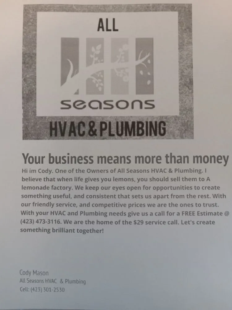 Slide of All Seasons HVAC & Plumbing