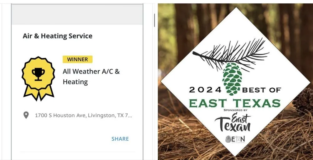 Expert HVAC installation experts serving Goodrich, TX - All Weather A/C & Heating