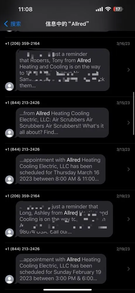 Slide of Allred Heating Cooling Electric