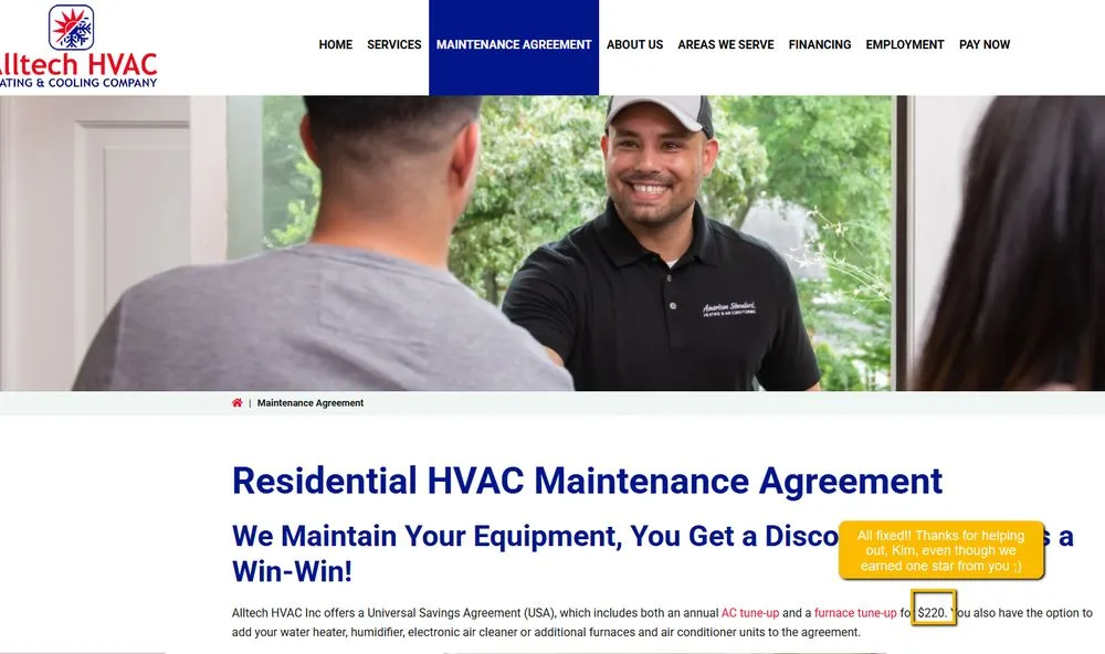 Slide of Alltech HVAC