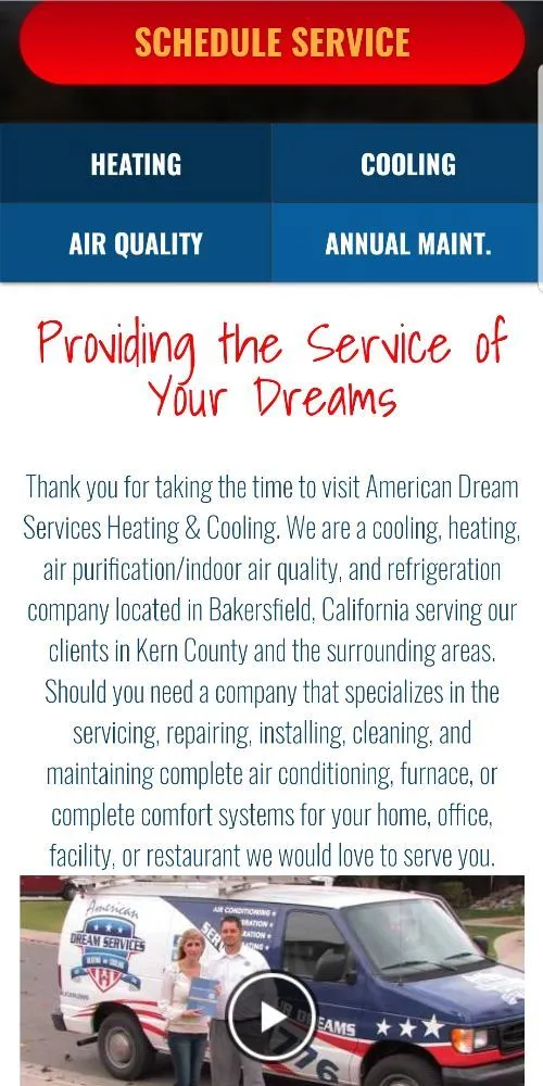 Slide of American Dream Services Heating & Cooling