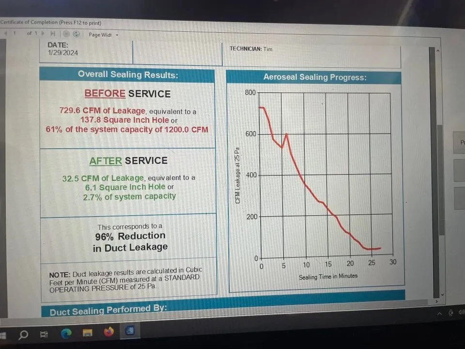 Slide of Ameriseal Duct Sealing