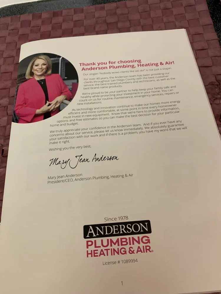 Slide of Anderson Plumbing, Heating & Air