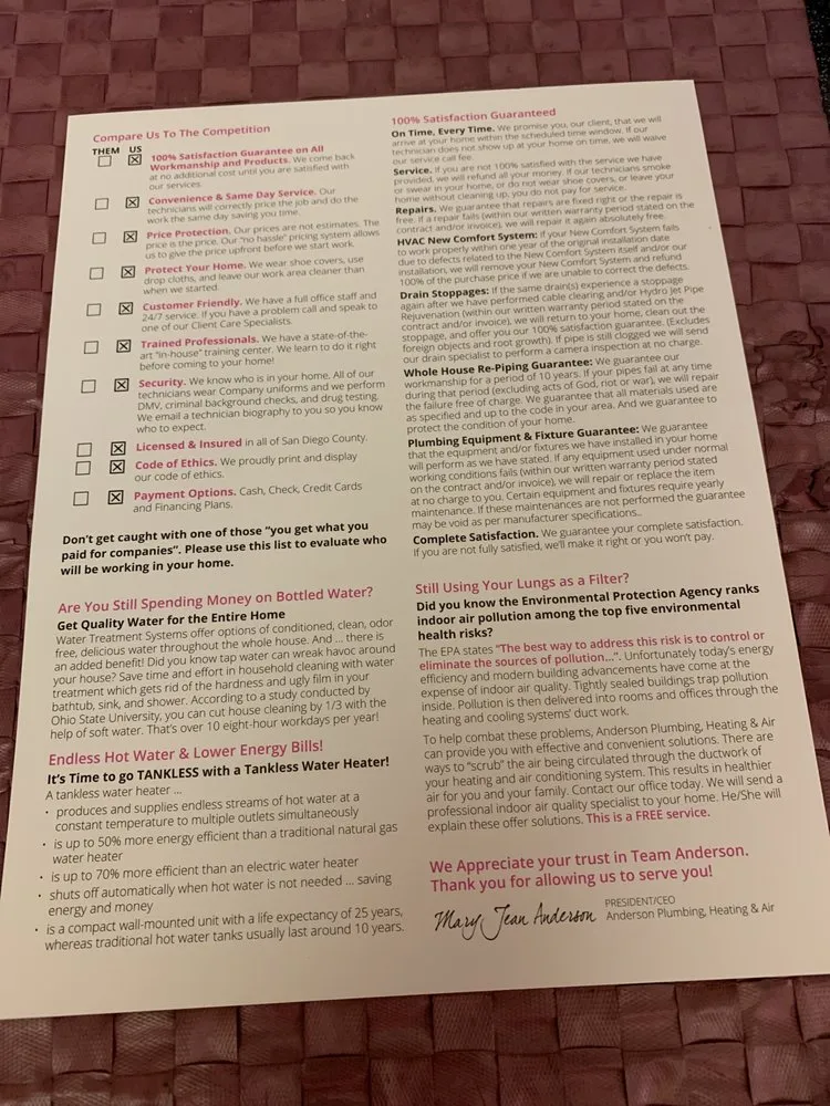 Slide of Anderson Plumbing, Heating & Air