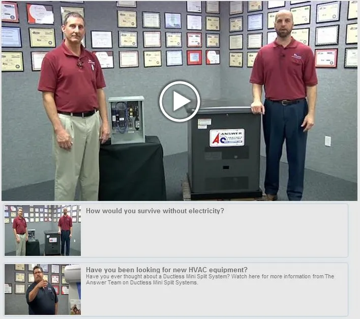 Slide of Answer Heating & Cooling Inc