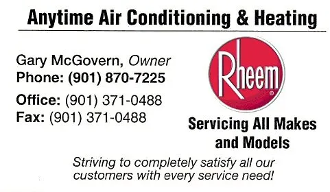 Anytime Heating and Air Conditioning Service Company Logo