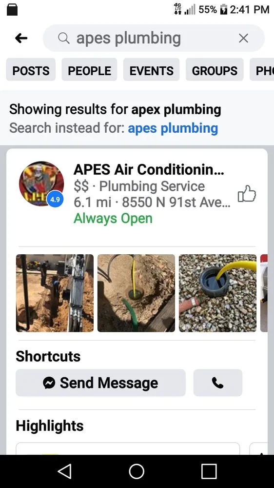Slide of APES HVAC & Plumbing