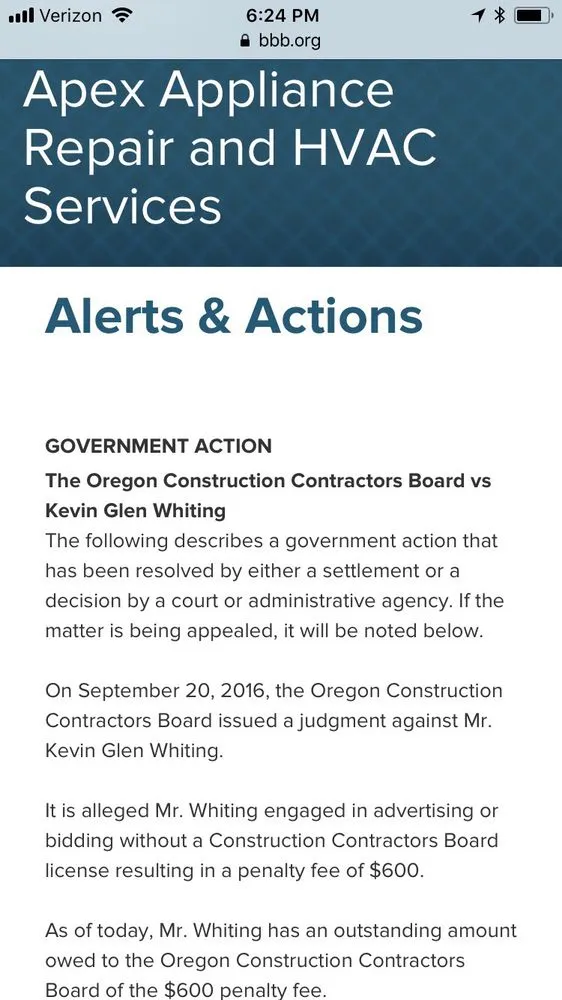 Slide of Apex Appliance Repair and HVAC