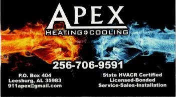 Expert HVAC installation experts serving Leesburg, AL - Apex Heating & Cooling