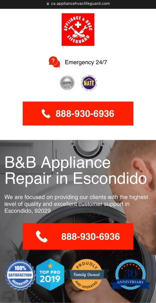 Slide of Appliance & HVAC LifeGuard San Diego