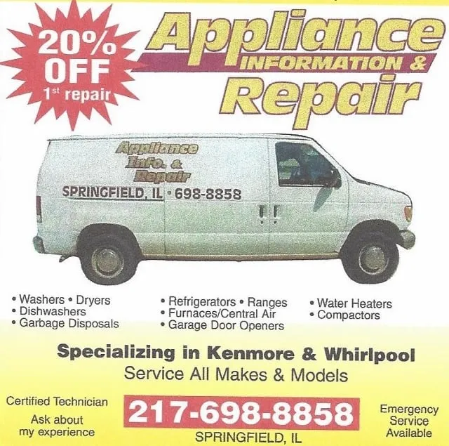 Slide of Appliance Information & Repair