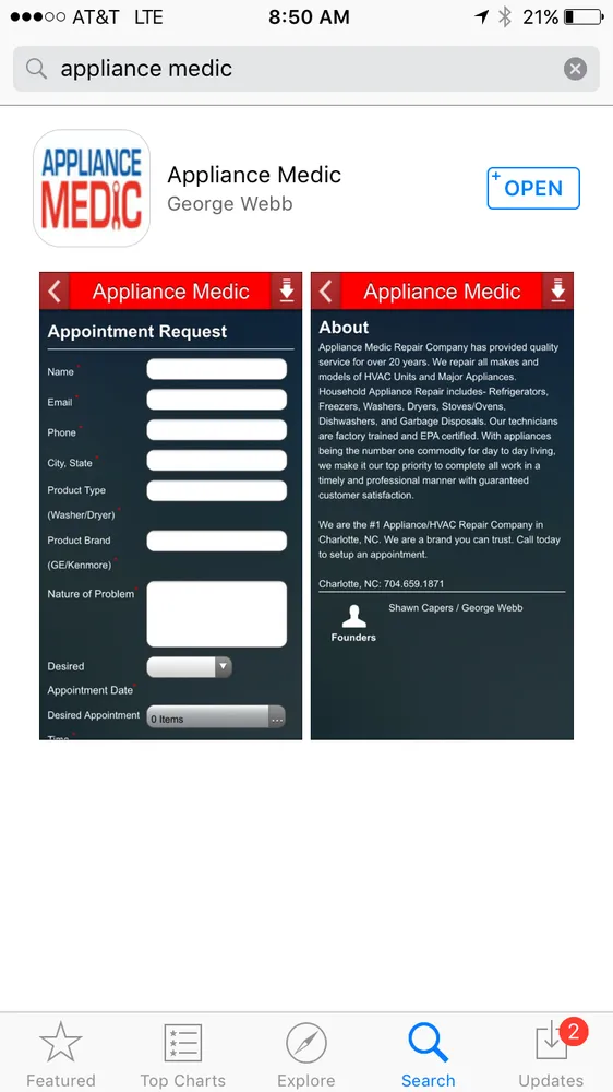 Slide of Appliance Medic CLT