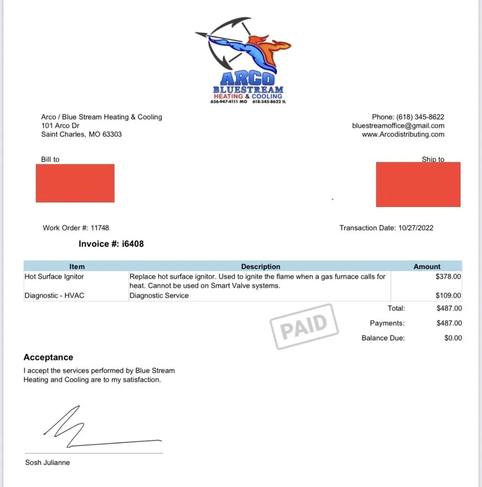 Slide of Arco Heating and Cooling