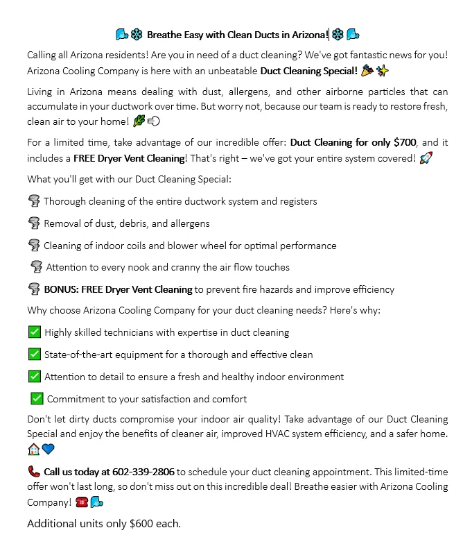 Slide of Arizona Cooling Company