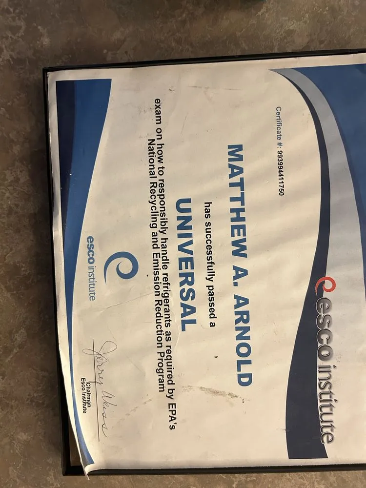 Slide of Arnolds AC and Appliance service