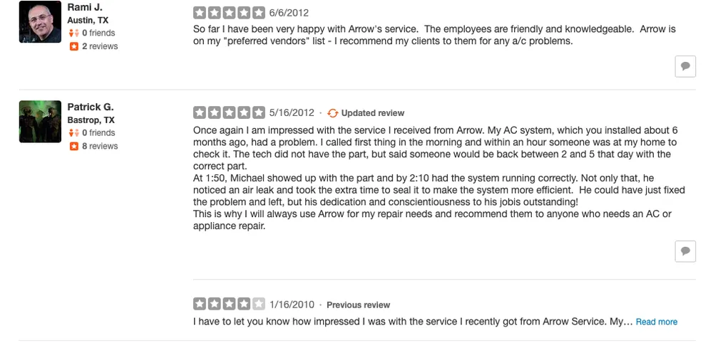 Slide of Arrow Service Center