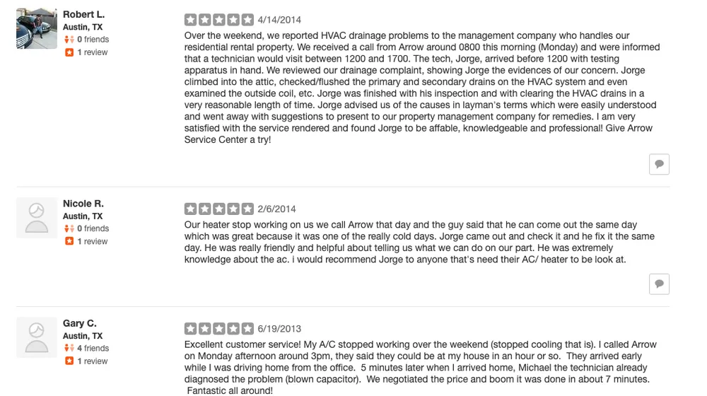 Slide of Arrow Service Center