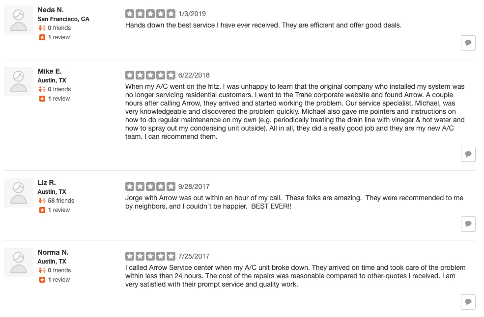 Slide of Arrow Service Center