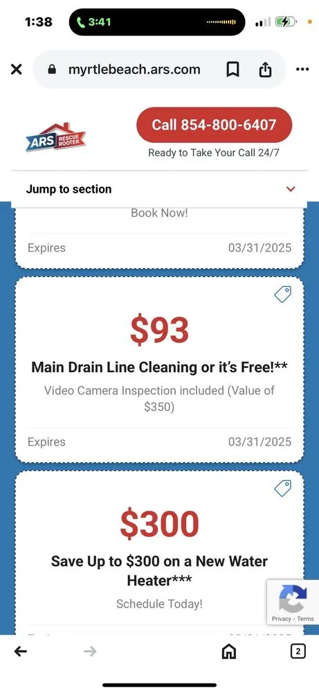 Slide of ARS / Rescue Rooter Myrtle Beach