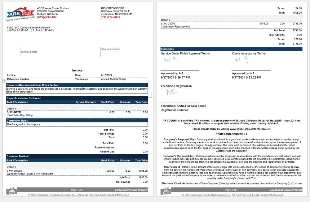 Slide of ARS / Rescue Rooter