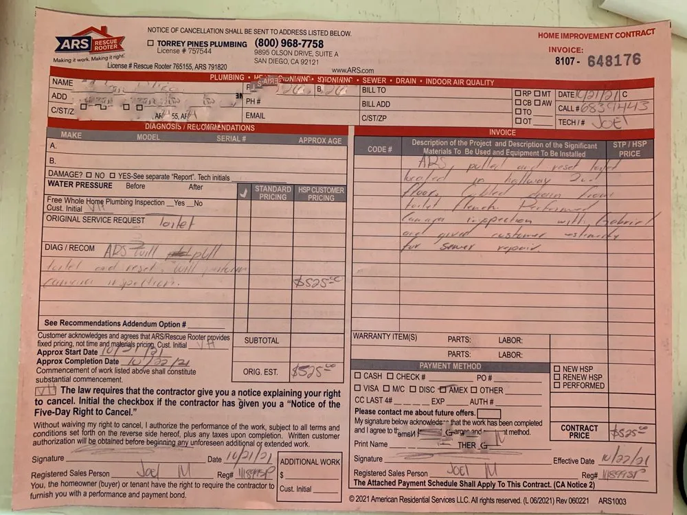 Slide of ARS / Rescue Rooter