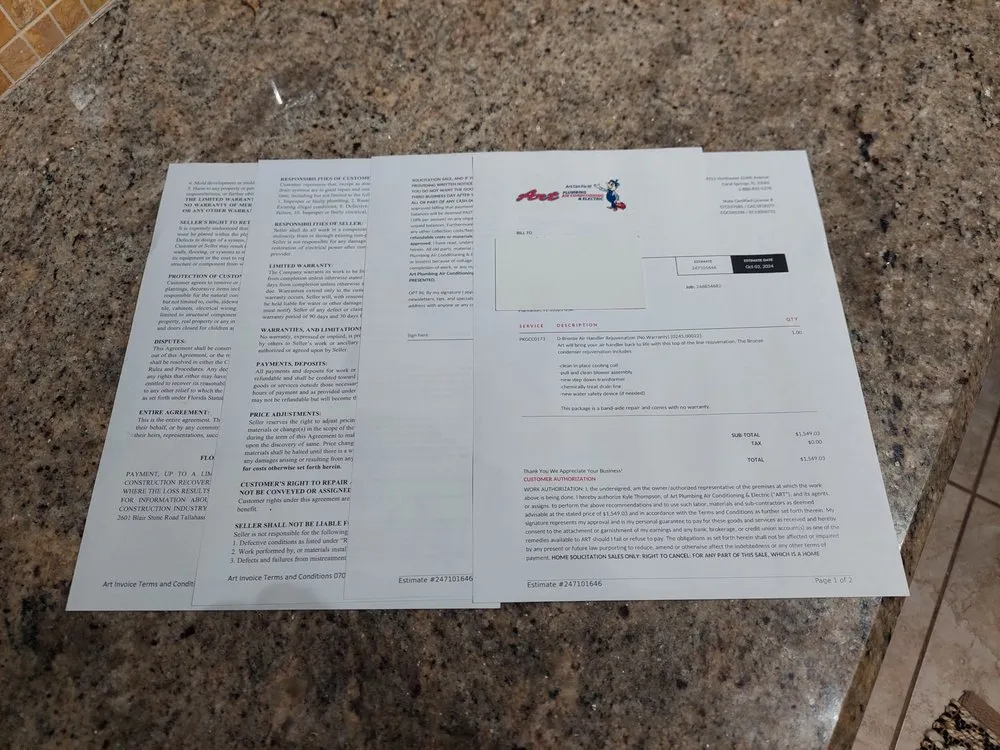 Slide of Art Plumbing, Air Conditioning & Electric