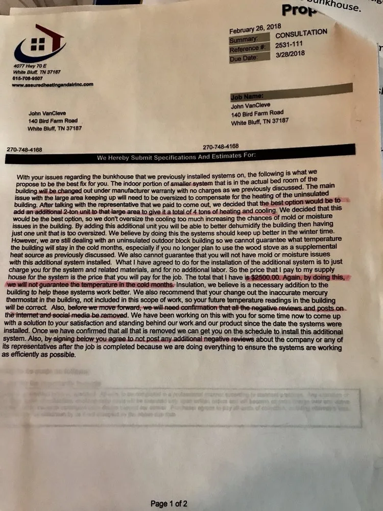 Slide of Assured Heating & Air