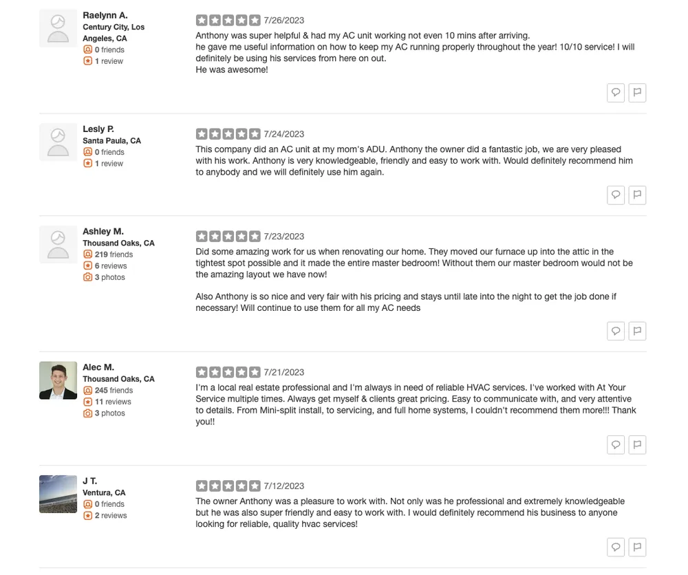 Slide of At Your Service Heating and Air Conditioning