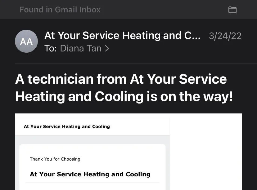 Slide of At Your Service Heating and Cooling