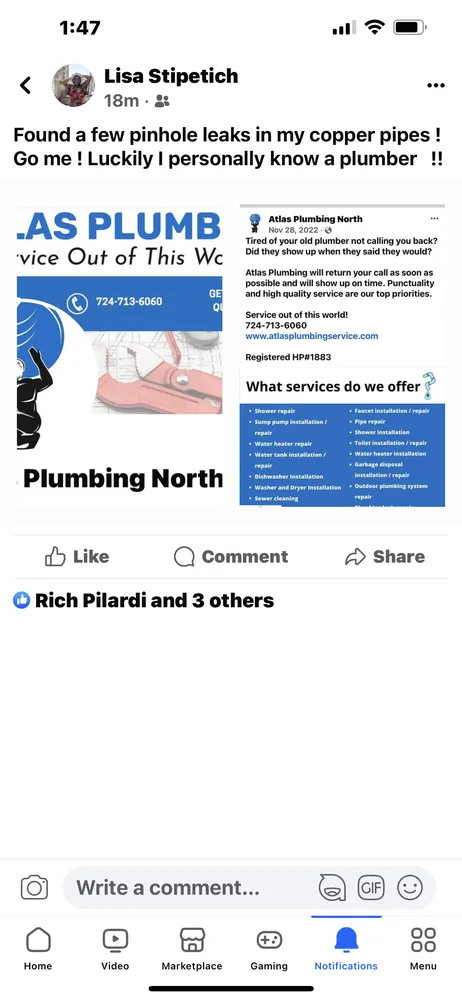 Slide of Atlas Plumbing