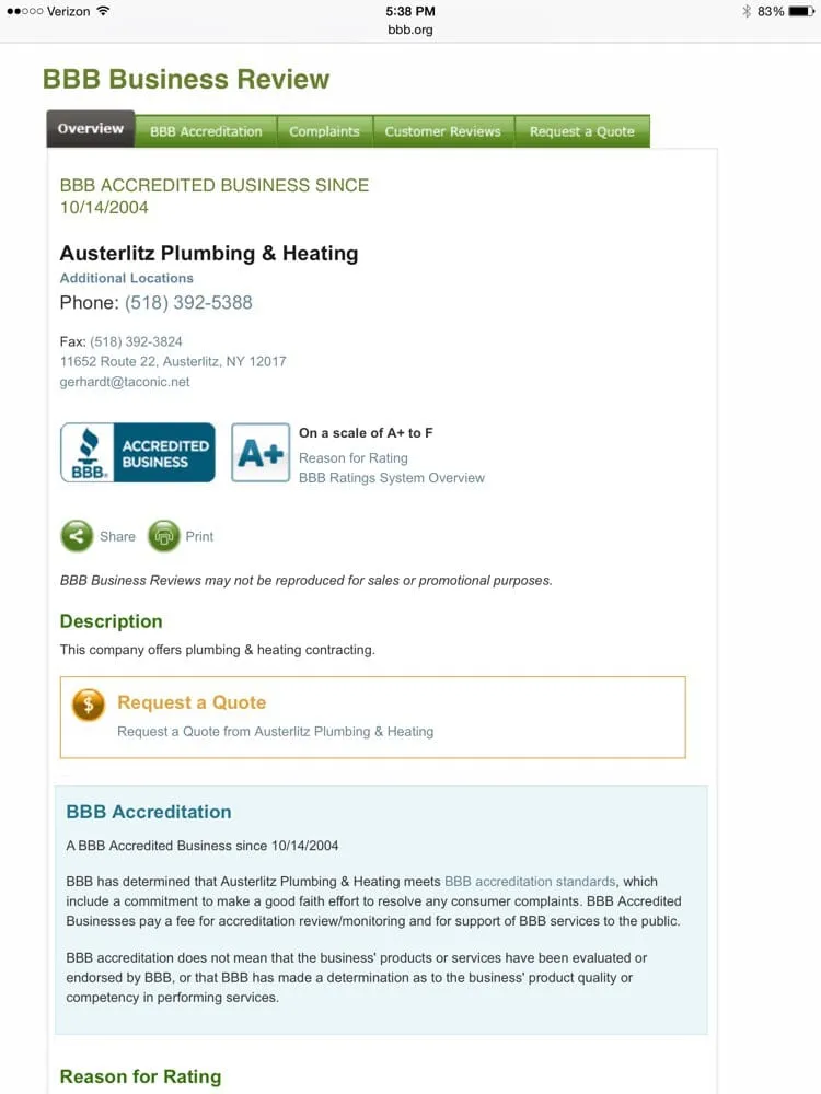 Slide of Austerlitz Plumbing & Heating