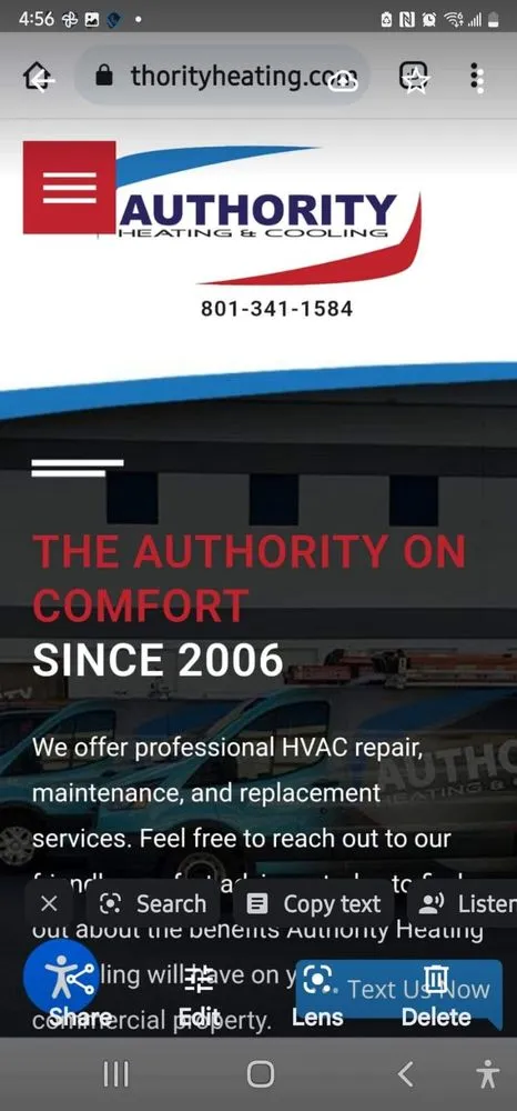 Slide of Authority Heating & Cooling