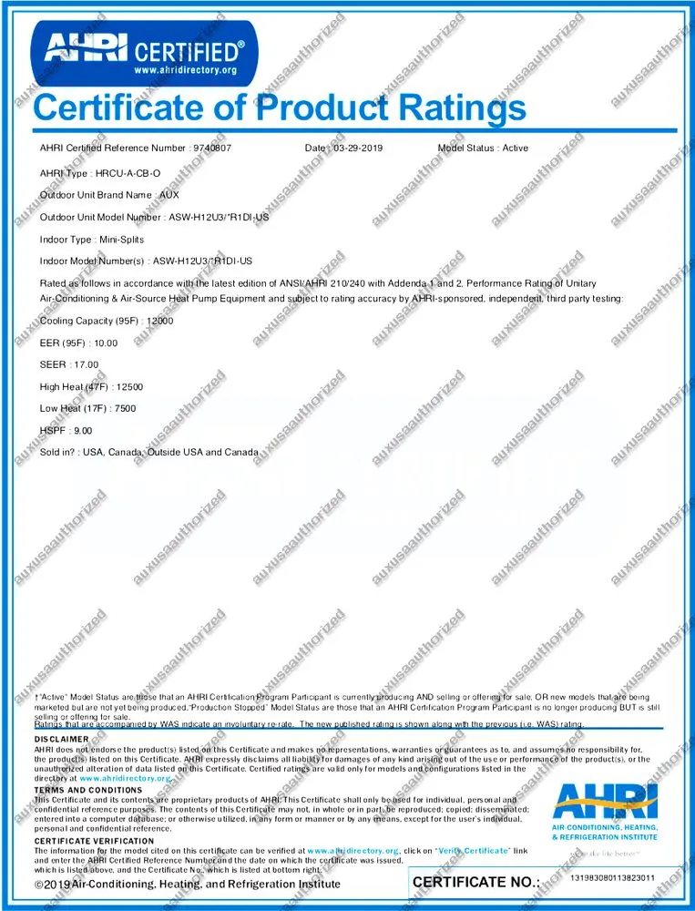 Slide of AUX Air Conditioner
