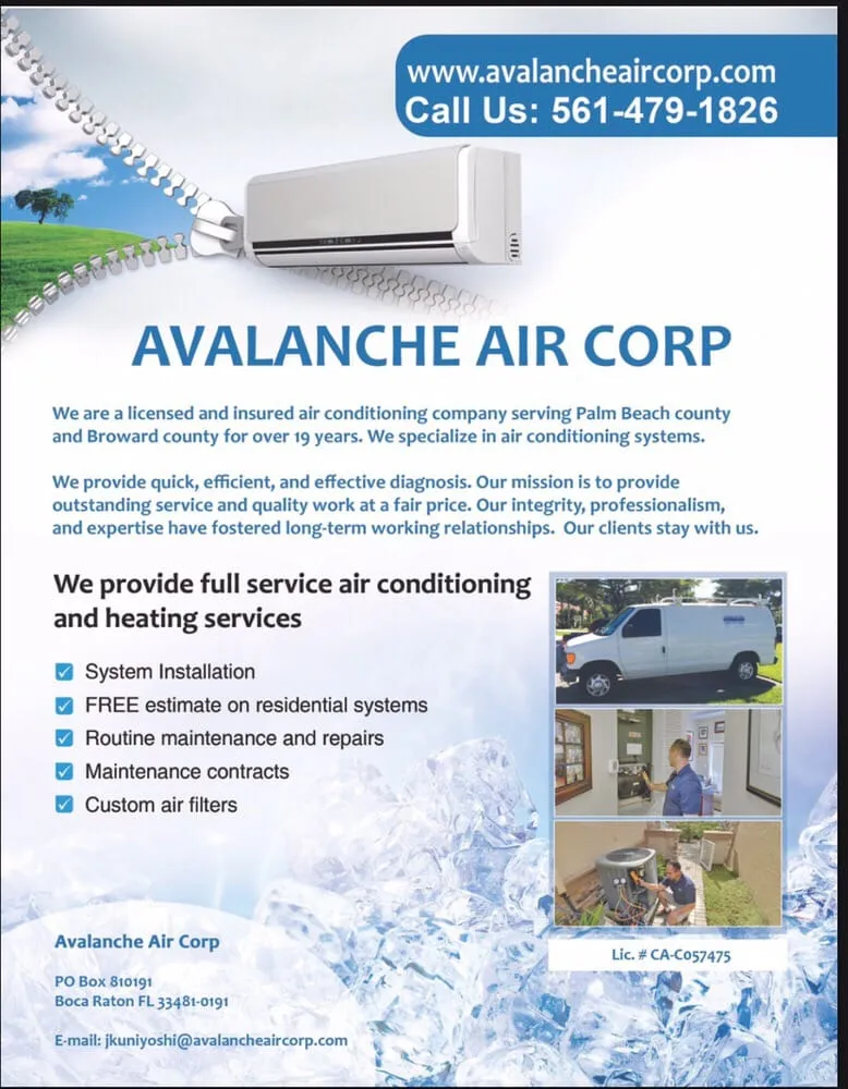 Slide of Avalanche Air Corp