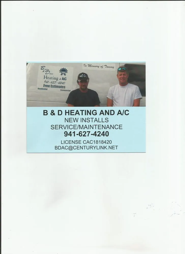 Slide of B & D Heating and A/C