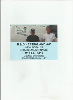 B & D Heating and A/C Logo