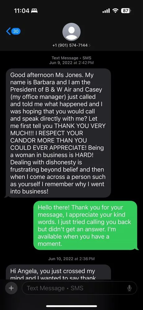 Slide of B & W Heating and Air Conditioning